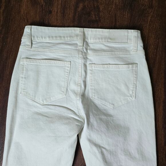 Paige Brigitte Mid-Rise Tailored Boyfriend Raw Cuff in White Wave Destructed - Picture 7 of 9